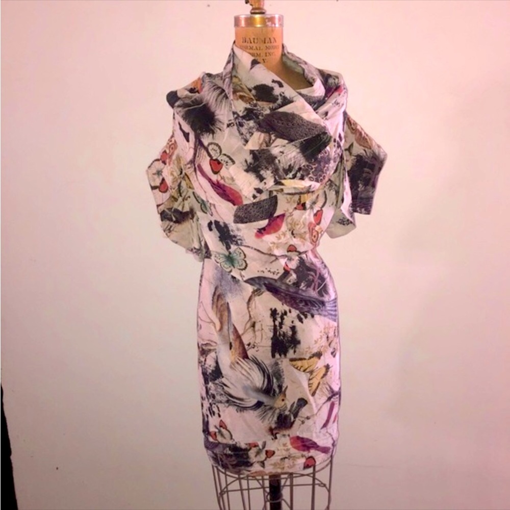 ALLSAINTS] Silk Spring Forest Nami SPITALFIELDS Dress kimono sleeves Dress